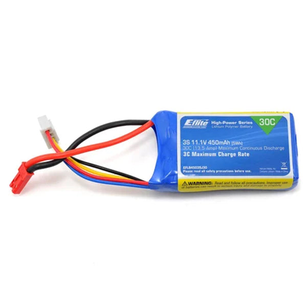 E-flite 3S LiPo Battery 30C (11.1V/450mAh) w/JST Connector - Remote Control Toys - Horizon Hobbies, Inc.