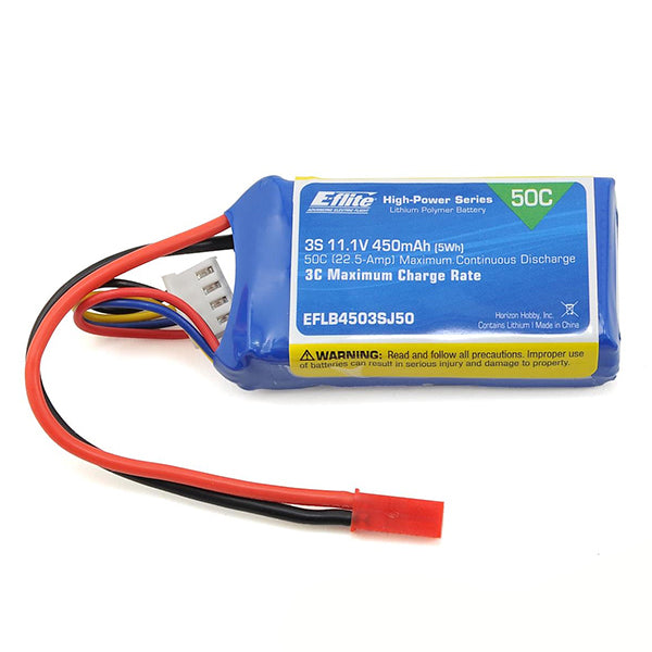 E-flite 450mAh 3S 11.1V 50C LiPo Connector w/JST Connector - Remote Control Toys - Horizon Hobbies, Inc.