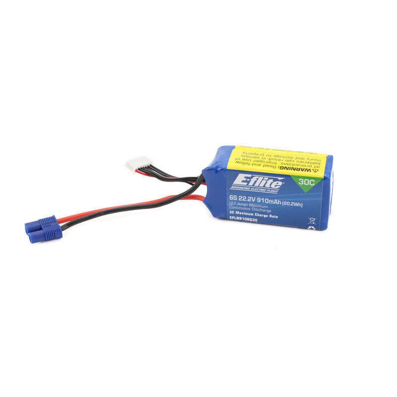 E-flite 22.2v 910mAh 6S 30C LiPo Battery: EC3 - Remote Control Toys - Horizon Hobbies, Inc.