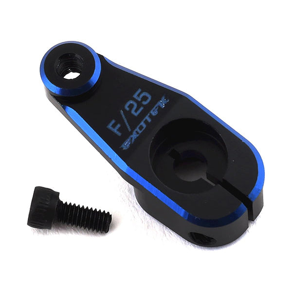 Exotek Aluminum AE HD Servo Horn (Black/Blue) (25T - Futaba/Savox/ProTek) - Accessory - AMain Distributing
