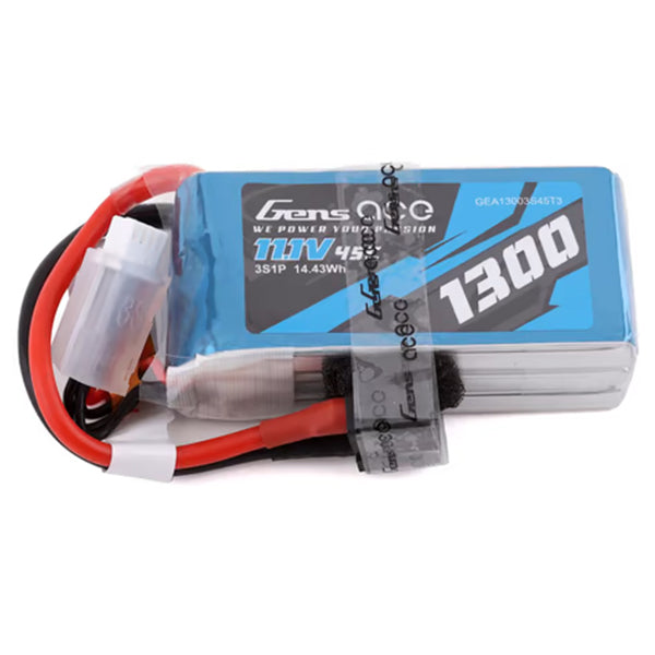 Gens Ace 3s LiPo Battery Pack 45C (11.1V/1300mAh) w/Universal Connector - Battery - Horizon Hobbies, Inc.