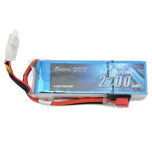 Gens Ace 3S LiPo Battery 25C (11.1V/2200mAh) w/T-Style Connector - Battery - AMain Distributing