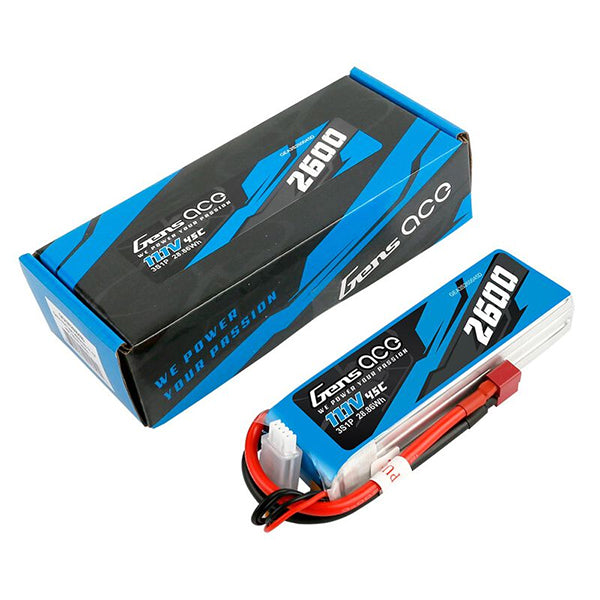 Gens Ace 3s LiPo Battery 45C (11.1V/2600mAh) w/T-Style Connector - Remote Control Toys - Horizon Hobbies, Inc.