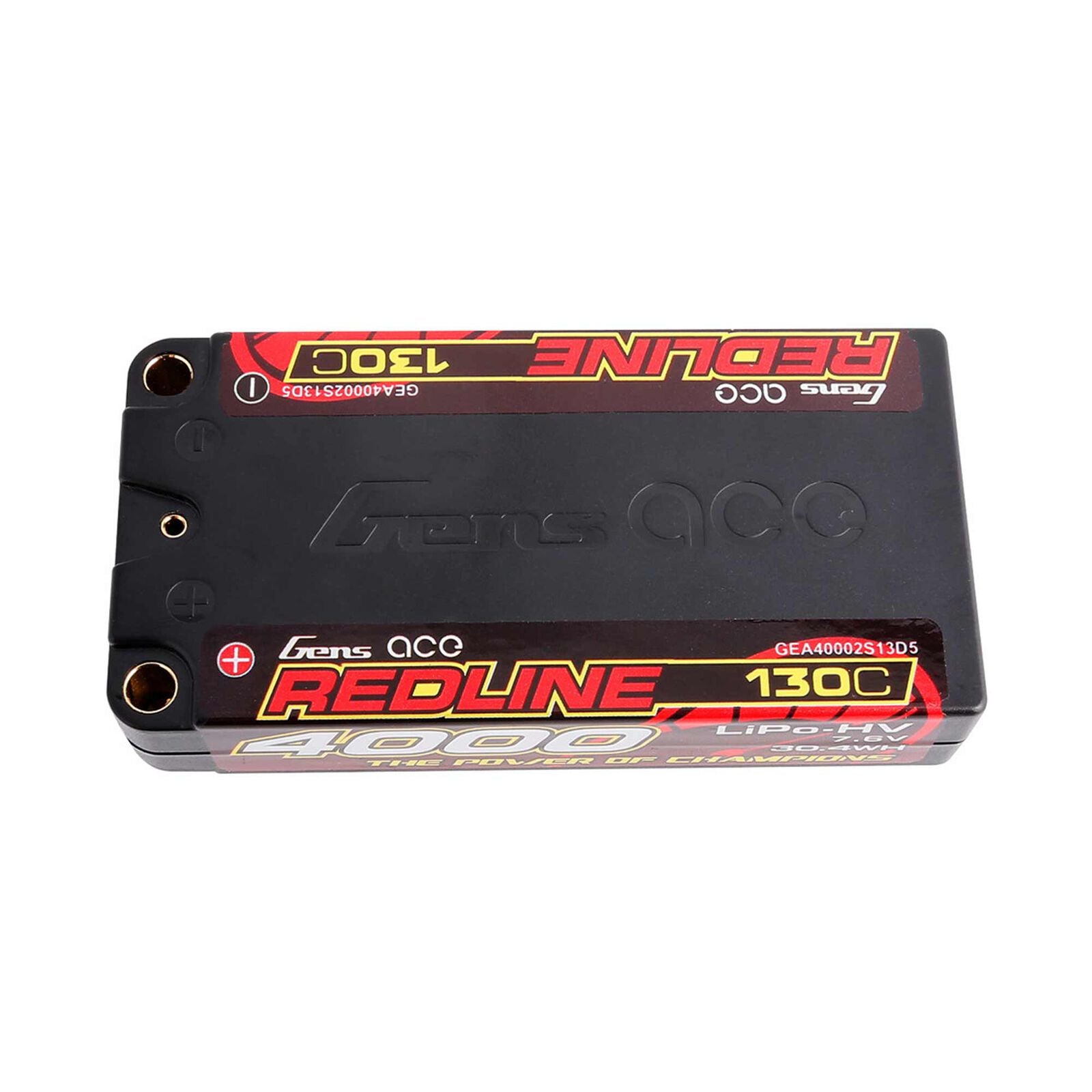 Gens Ace Redline 2S LiHV LiPo LCG Battery 130C (7.6V/4000mAh) w/5mm Bullets - Battery - AMain Distributing