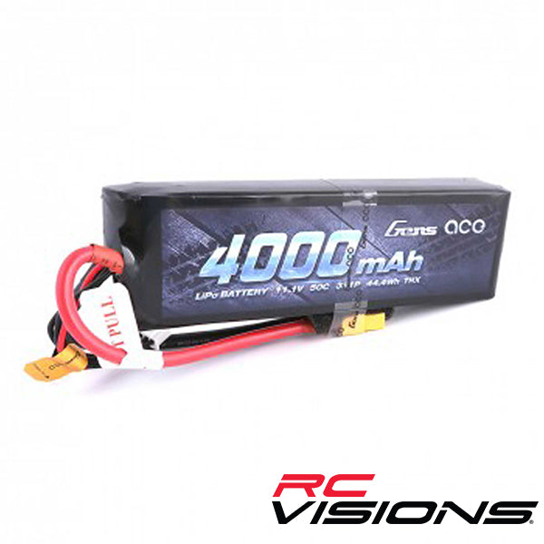Gens Ace 3S Soft 50C LiPo Battery Pack w/XT60 Connector (11.1V/4000mAh) - Remote Control Toys - AMain Distributing