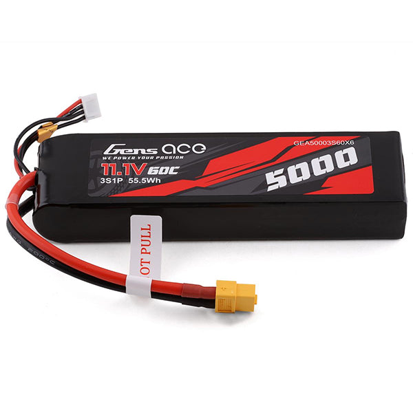 Gens Ace 3s LiPo Battery 60C (11.1V/5000mAh) w/XT-60 Connector - Battery - AMain Distributing