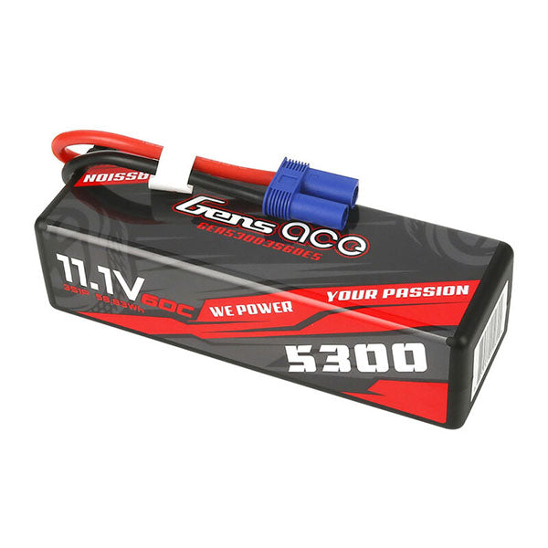 Gens Ace 3s LiPo Battery 60C (11.1V/5300mAh) w/EC5 Connector - Remote Control Toys - Horizon Hobbies, Inc.