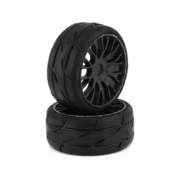 GRP GT - TO3 Revo Belted Pre-Mounted 1/8 Buggy Tires (Black) (2) (XB2) w/FLEX Wheel - Wheel/Tires - AMain Distributing