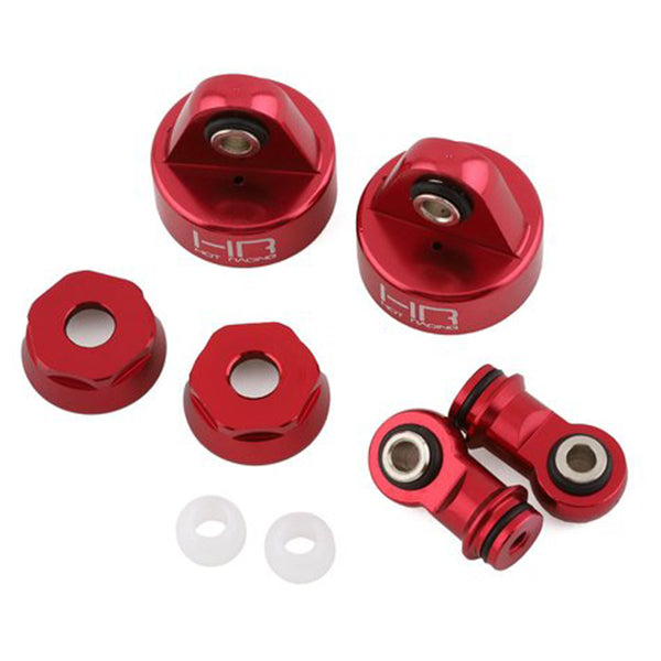 Hot Racing TRAXXAS UDR Aluminum Shock Damper Caps & Ends (Red) (2) - - AMain Distributing