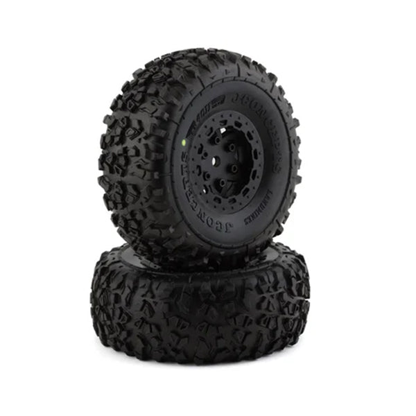 JConcepts Traxxas UDR Pre-Mounted Landmines Tires w/Tremor Wheels (Black) (2) (Yellow) w/17mm Hex - Wheel/Tires - AMain Distributing