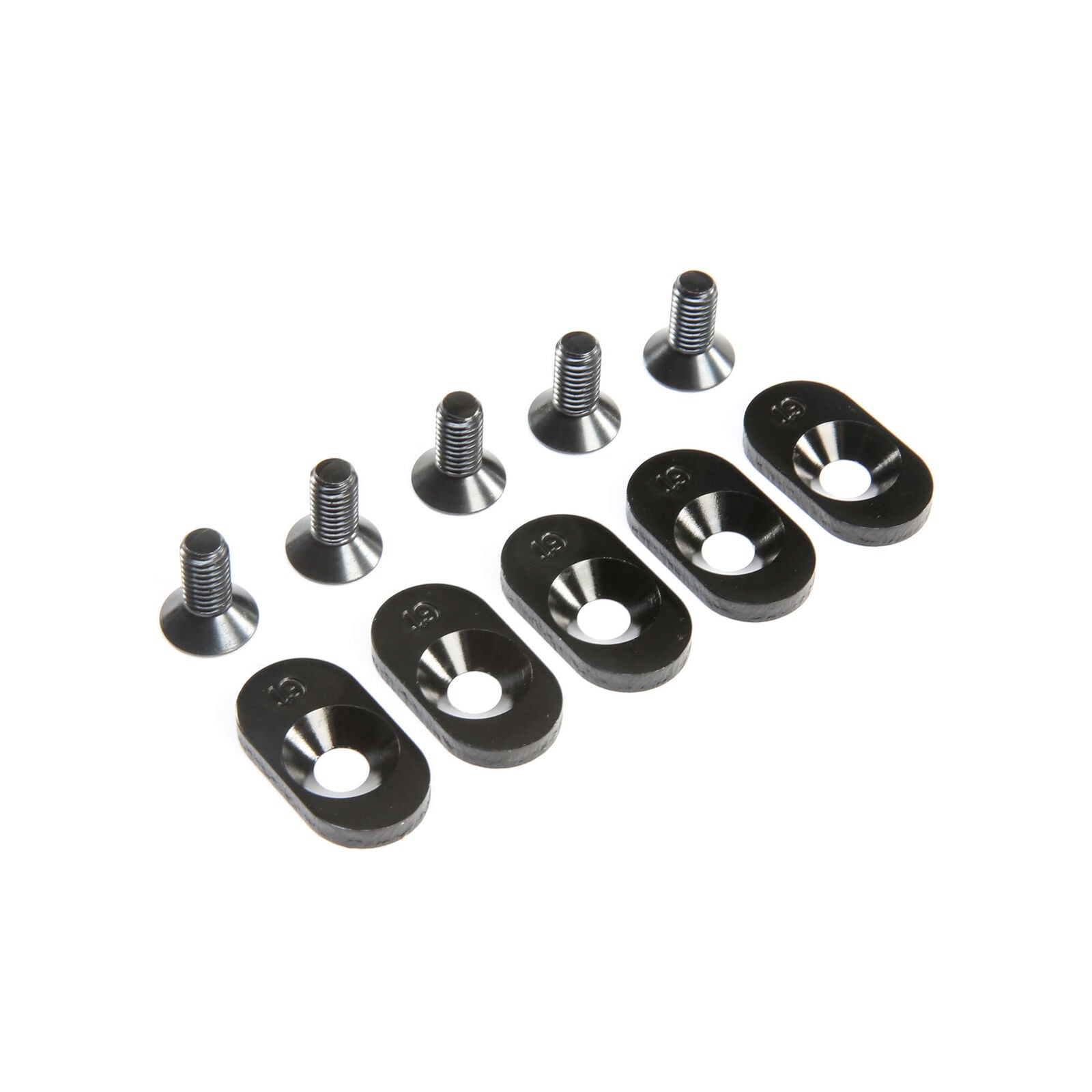 Losi Engine Mount Insert and Screws 19T, Black (5): 5ive-T 2.0 (fits 62T spur) - - Horizon Hobbies, Inc.