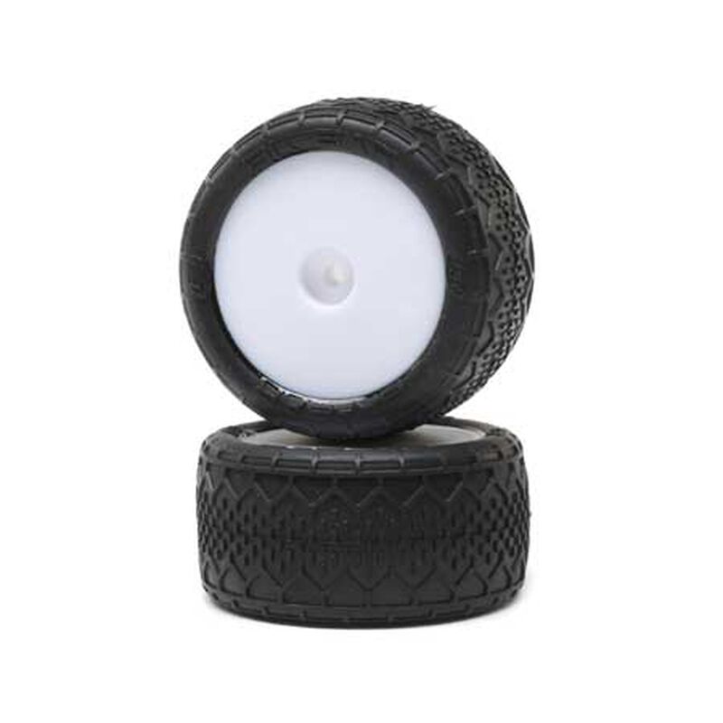 Losi Mini-B Rear Pre-Mounted BK Bar Tires (White) (2) - Wheel/Tires - Horizon Hobbies, Inc.