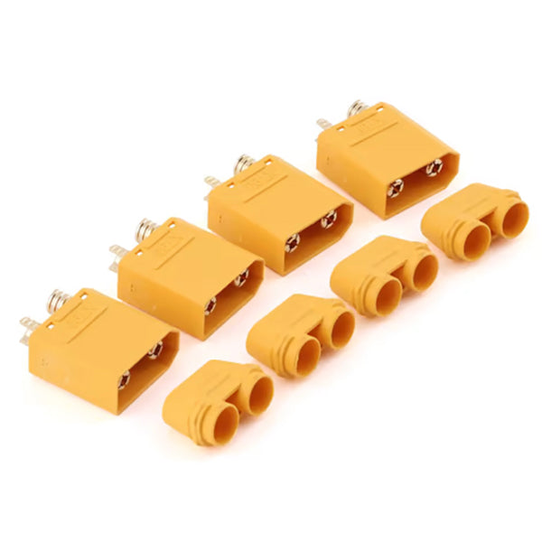 Maclan XT90 Connectors (4 Male) (Yellow) - - AMain Distributing