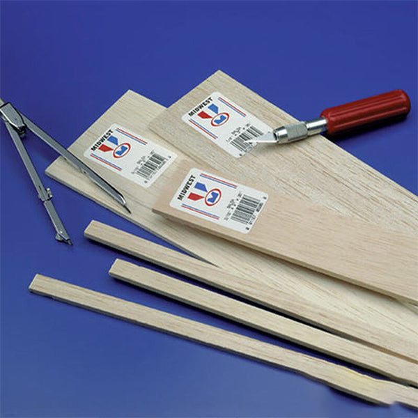 Midwest Balsa Strip 1/4 x 1/2 x 36" (1) - Balsa - Horizon Hobbies, Inc.