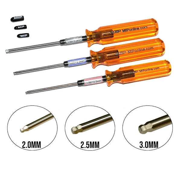 MIP Thorp Metric Ball End Hex Driver Wrench Set (3) (2.0, 2.5 & 3.0mm) - Remote Control Toys - Horizon Hobbies, Inc.