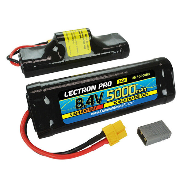 Common Sense RC Lectron Pro NiMH 8.4V (7-cell) 5000mAh Hump Pack with XT60 Connector + CSRC adapter for XT60 - Battery - Common Sense RC