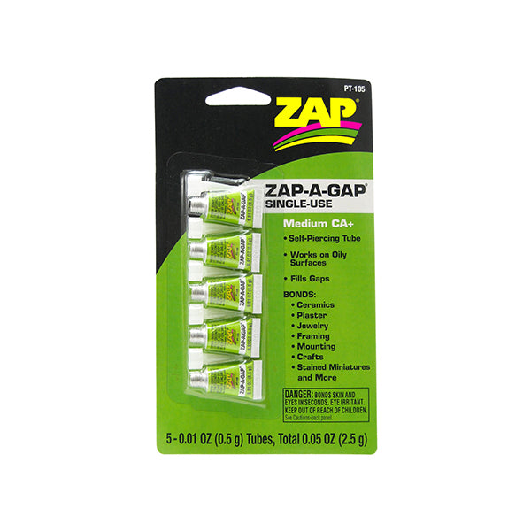 Pacer Technology Zap-A-Gap CA+ Glue (Medium) (5g) (5) - Remote Control Toys - Horizon Hobbies, Inc.
