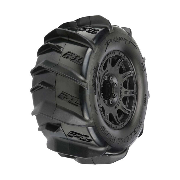 Pro-Line Dumont 3.8" Pre-Mounted Truck Tires (2) (Black) (Z3) w/Raid 8x32 Removable Hex Wheels - Wheel/Tires - Horizon Hobbies, Inc.