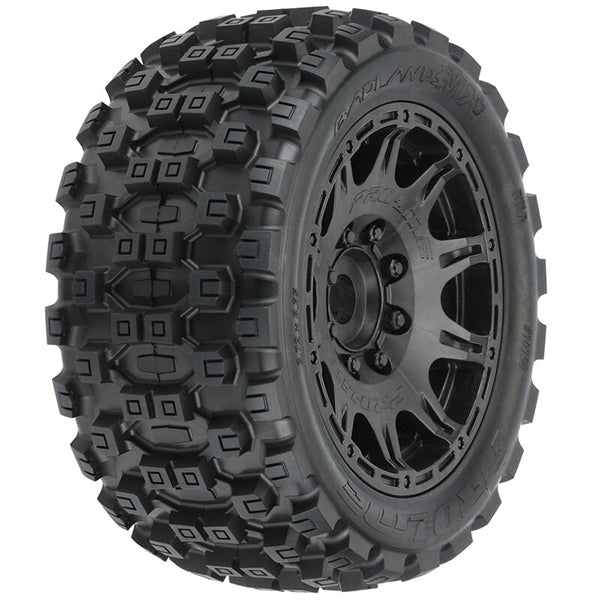 Pro-Line 1/6 Badlands MX57 Front/Rear 5.7" Tires Mounted 24mm Black Raid (2) - Wheel/Tires - Horizon Hobbies, Inc.