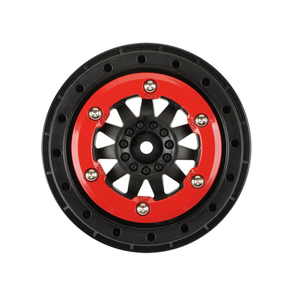 Pro-Line F-11 Bead-Loc Short Course Wheels (Black/Red) (2) w/12mm Hex (Slash Rear) - Remote Control Toys - Horizon Hobbies, Inc.