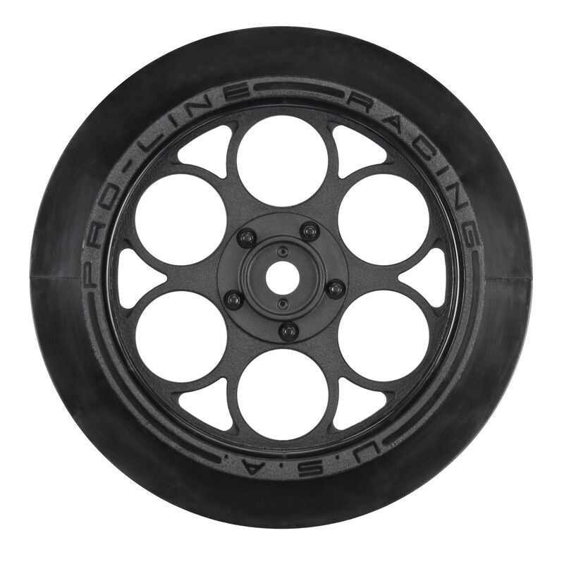 Pro-Line Showtime Front Drag Racing Wheels w/12mm Hex (Black) (2) - Remote Control Toys - Horizon Hobbies, Inc.