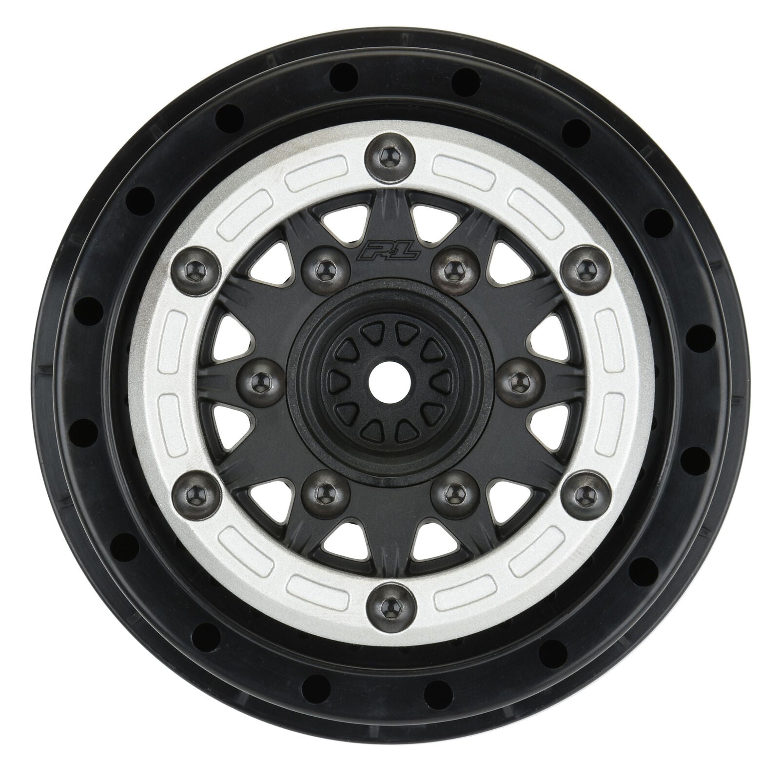 PROLINE 1/10 Raid Bead-Loc Fr/Rr 2.2"/3.0" 12 & 14mm SC Wheels (2) Silvr/Blk - - Horizon Hobbies, Inc.