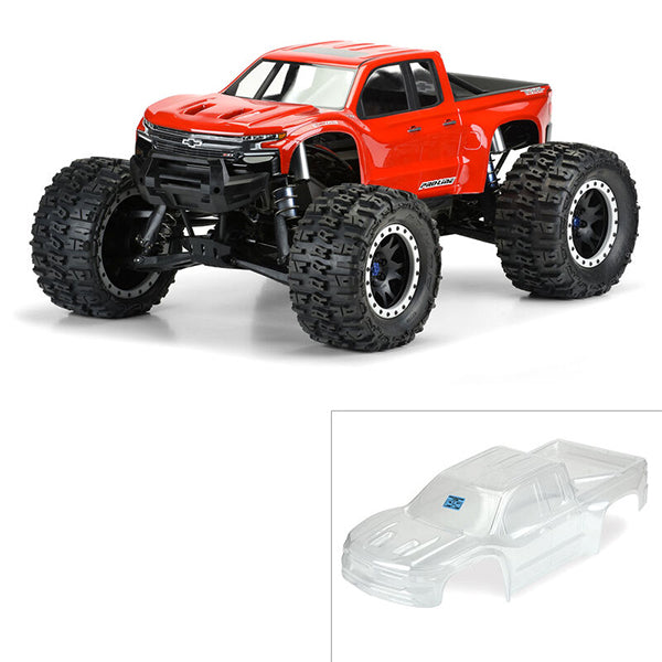 Pro-Line 2019 Chevy Silverado Z71 Trail Boss Pre-Cut Monster Truck Body (Clear) (X-Maxx) - Remote Control Toys - Horizon Hobbies, Inc.