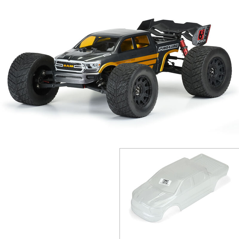 Pro-Line 2020 Ram Rebel 1500 Pre-Cut Monster Truck Body (Clear) (Kraton 6S) - rc body - Horizon Hobbies, Inc.