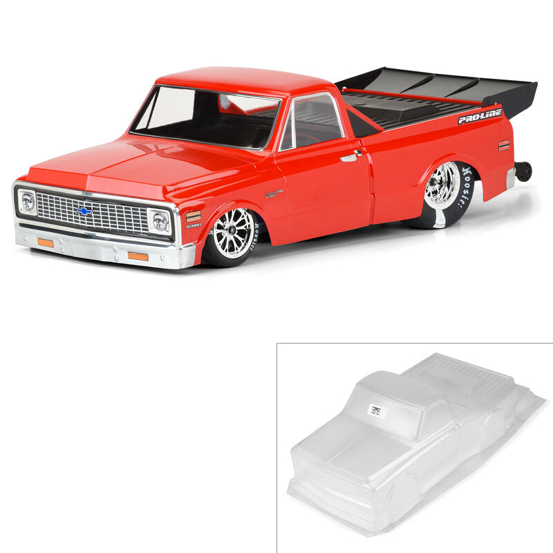 Pro-Line 1972 Chevy C-10 1/10 Short Course No Prep Drag Racing Body (Clear) - - Horizon Hobbies, Inc.