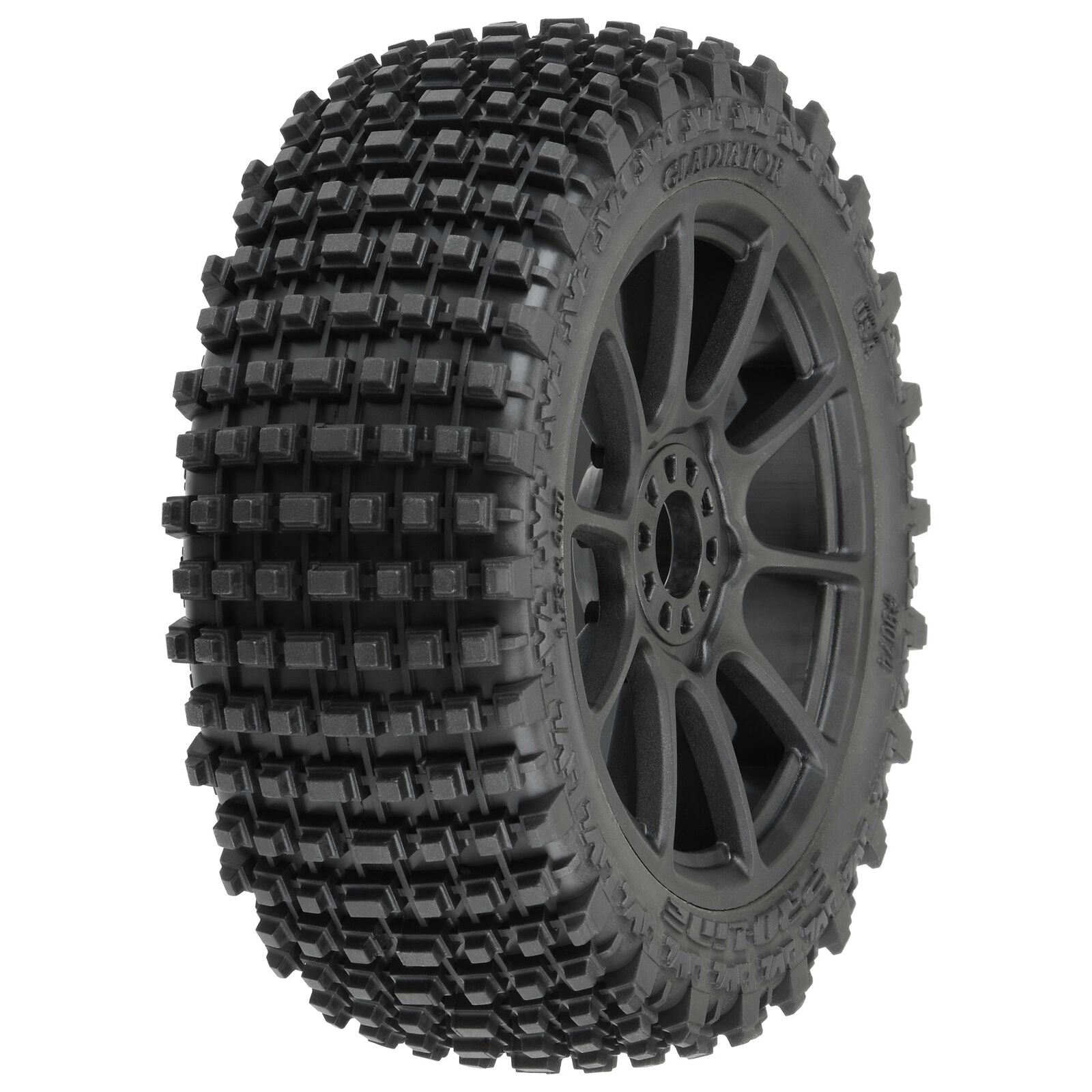 PROLINE 1/8 Gladiator M2 Fr/Rr Buggy Tires Mounted 17mm Black Mach 10 (2) - - Horizon Hobbies, Inc.