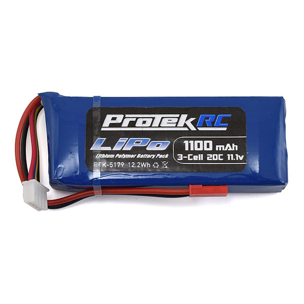 ProTek RC 3S "High Power" LiPo 20C Battery Pack (11.1V/1100mAh) (Blade SR) - Battery - AMain Distributing