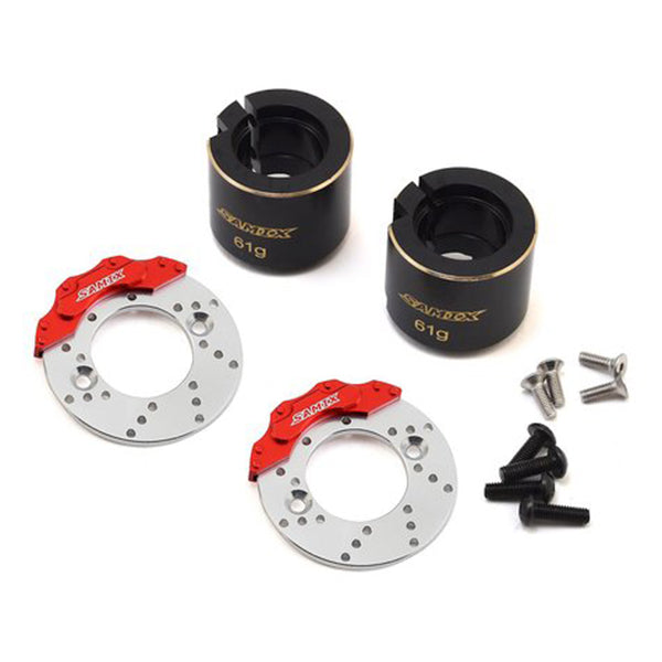 Samix SCX10 II Brass Rear Brake Adapter w/Brake Rotor (Black) (2) - Remote Control Toys - AMain Distributing