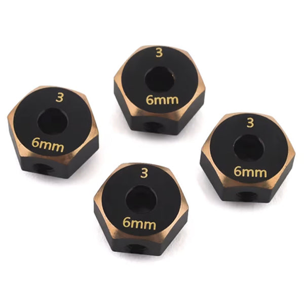 Samix SCX10 III Brass 12mm Hex Adapter (4) (6mm) - Parts - AMain Distributing
