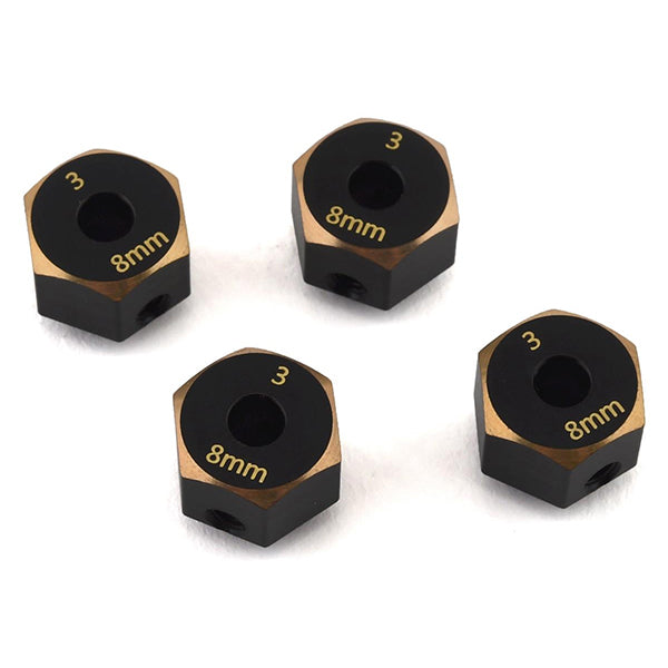 Samix SCX10 III Brass 12mm Hex Adapter (4) (8mm) - Accessories - AMain Distributing