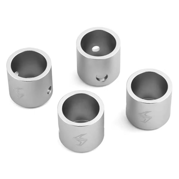 Samix SCX-6 Aluminum Driveshaft Cups (Silver) (4) - Accessories - AMain Distributing