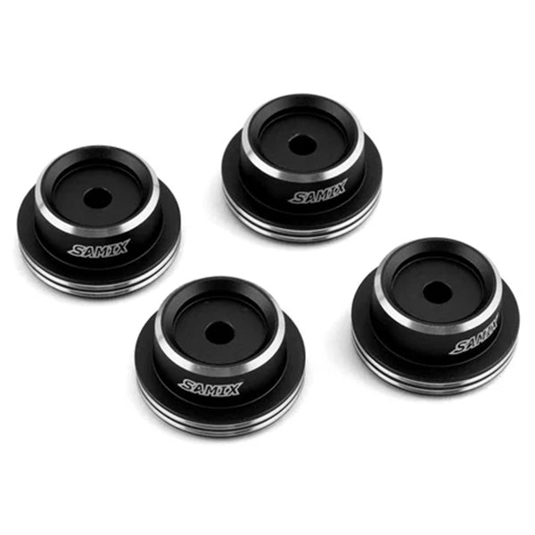 Samix SCX-6 Aluminum Shock Spring Cup (Black) (4) - Accessories - AMain Distributing