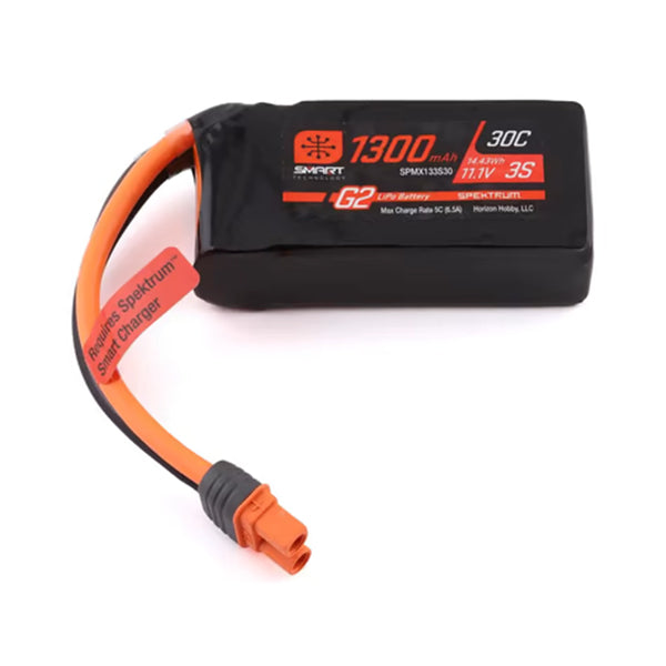 Spektrum RC 11.1V 1300mAh 3S 30C Smart G2 LiPo Battery: IC3 - stpatty - Horizon Hobbies, Inc.