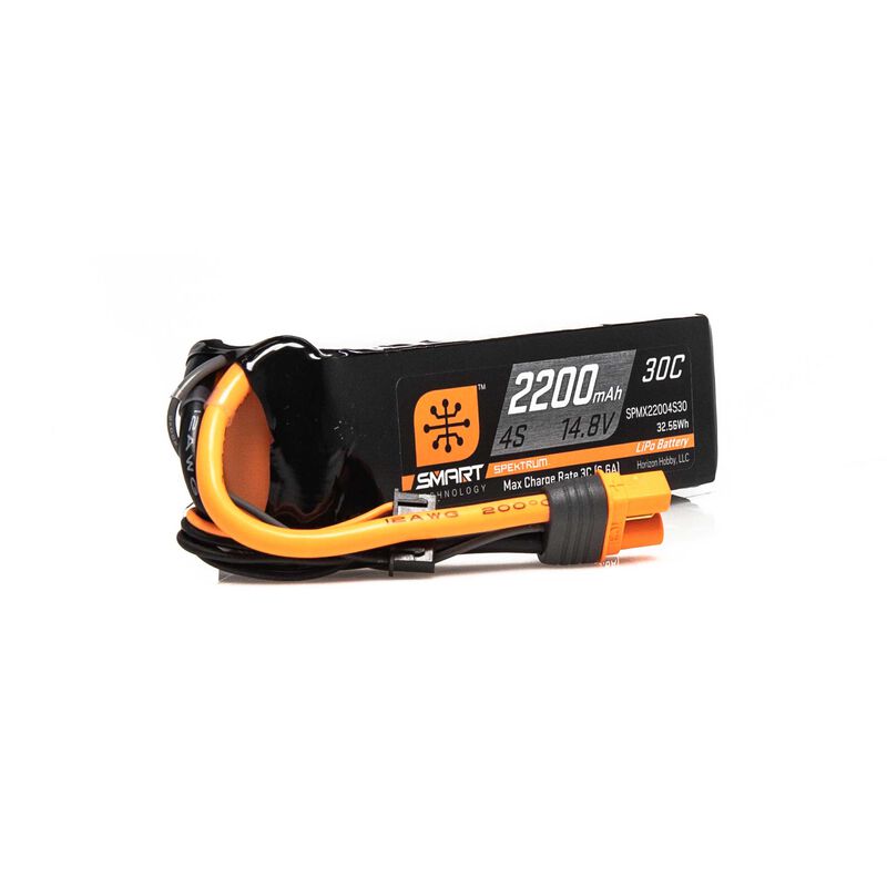 Spektrum RC 4S Smart LiPo 30C Battery Pack w/IC3 Connector (14.8V/2200mAh) - Remote Control Toys - Horizon Hobbies, Inc.