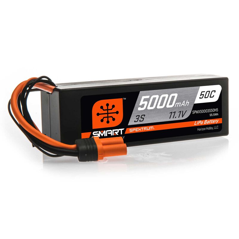 Spektrum RC 3S Smart LiPo Hard Case 50C Battery Pack w/IC5 Connector (11.1V/5000mAh) - Remote Control Toys - Horizon Hobbies, Inc.