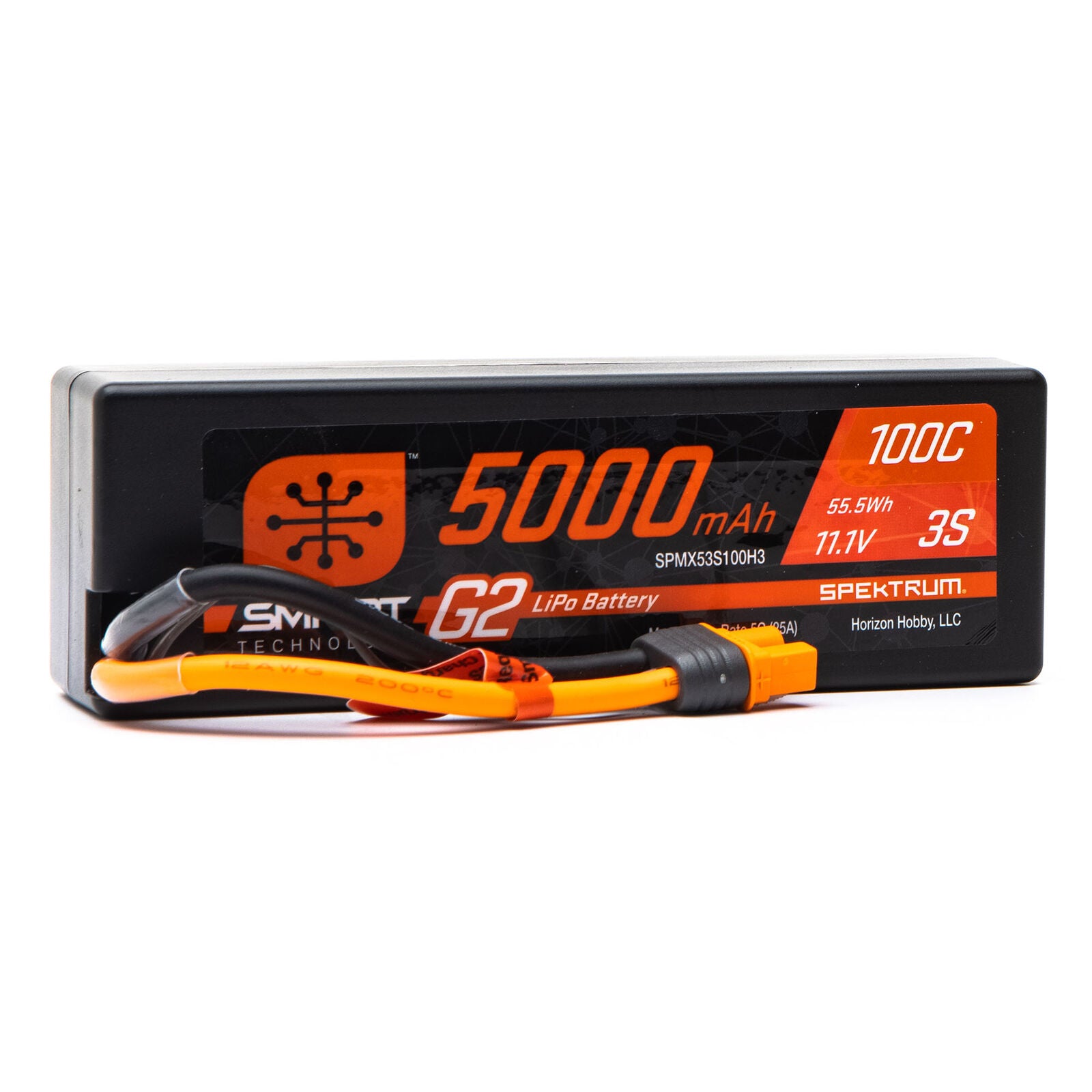 Spektrum11.1V 5000mAh 3S 100C Smart G2 Hardcase LiPo Battery IC3 - stpatty - Horizon Hobbies, Inc.