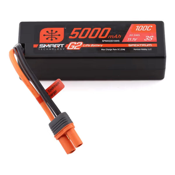 Spektrum RC 3S Smart G2 LiPo 100C Battery Pack (11.1V/5000mAh) w/IC5 Connector - stpatty - Horizon Hobbies, Inc.