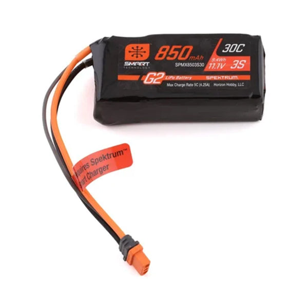 Spektrum RC 3S Smart G2 LiPo 30C Battery Pack w/IC2 Connector (11.1V/850mAh) - stpatty - Horizon Hobbies, Inc.