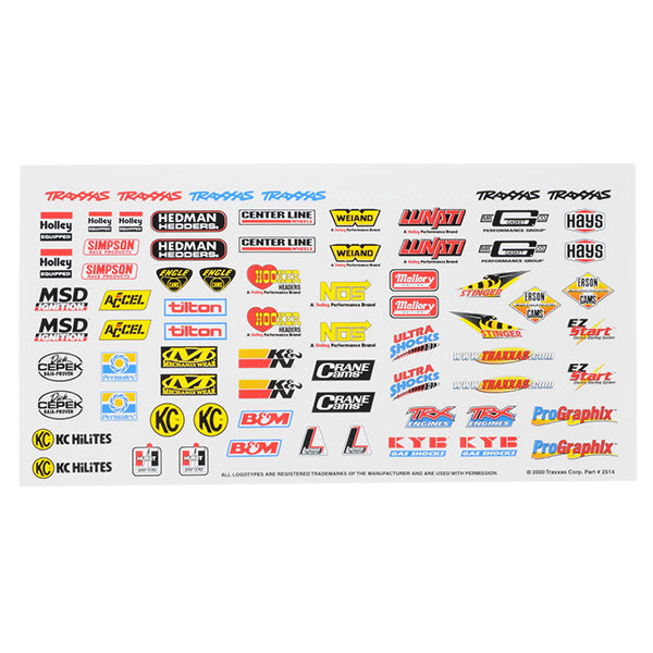 Traxxas Racing Sponsors Decal Sheet - Remote Control Toys - Traxxas