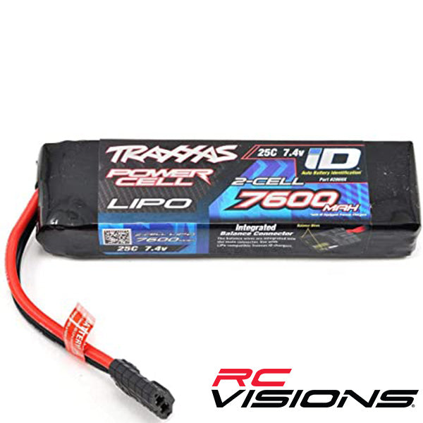 Traxxas 2S "Power Cell" 25C LiPo Battery w/iD Traxxas Connector (7.4V/7600mAh) - Remote Control Toys - Traxxas