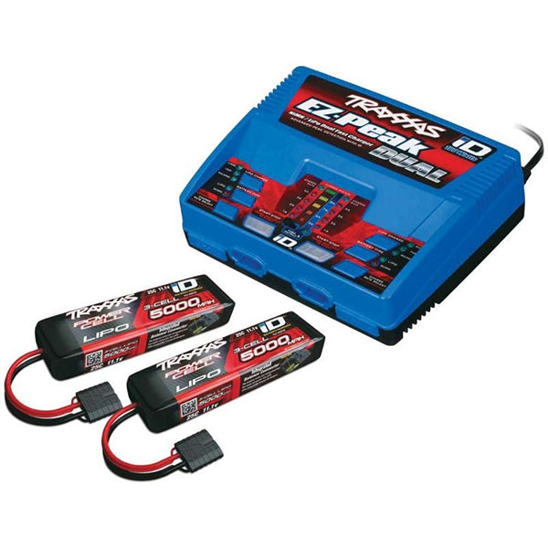 Traxxas EZ-Peak 3S "Completer Pack" Dual Multi-Chemistry Battery Charger w/Two Power Cell Batteries (5000mAh) - Remote Control Toys - Traxxas