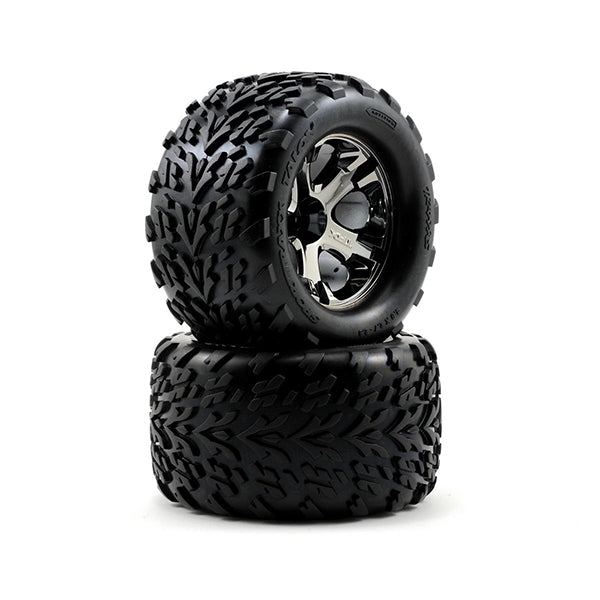 Traxxas Talon Front Tires w/All-Star Wheels (2) (Chrome) - Remote Control Toys - Traxxas