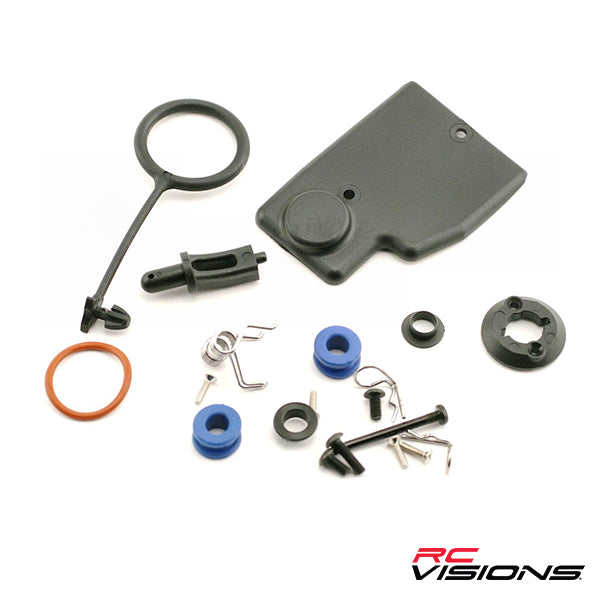Traxxas Revo Fuel Tank Rebuild Kit (includes: mounting post, grommets (2), tank guard, mount) - Remote Control Toys - Traxxas