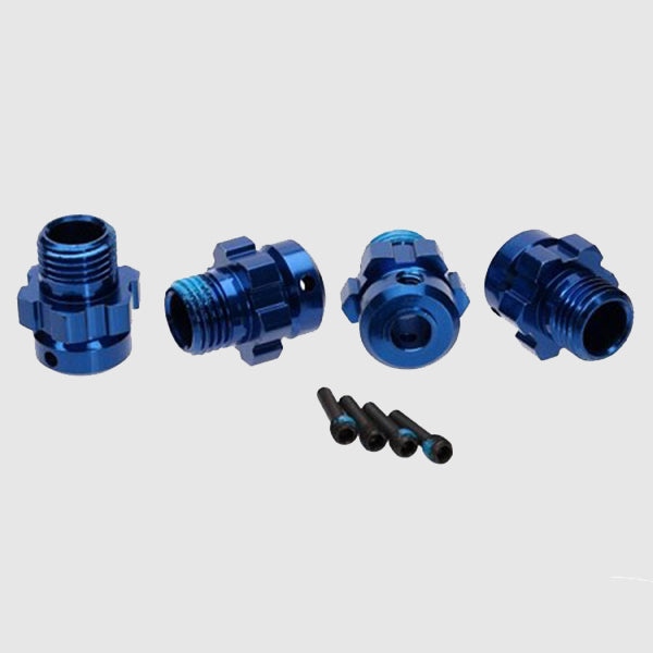Traxxas 17mm Aluminum Splined Wheel Hub Set (Blue) (4) - Remote Control Toys - Traxxas