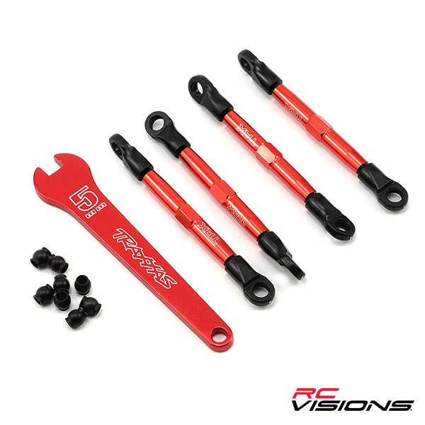 Traxxas Aluminum Toe Links (Red) (4) (Front/Rear) - - Traxxas