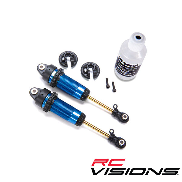 Traxxas GTR XX-Long TiN Shocks (Blue) (2) - Remote Control Toys - Traxxas